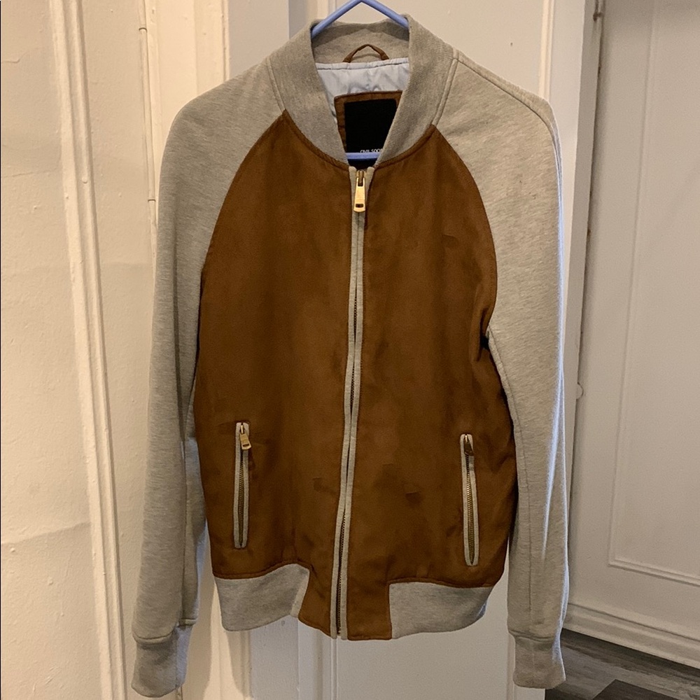 Civil Society Men's Brown and Gray Bomber Jacket